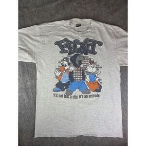 Vintage 1993 Flint Michigan T Shirt Size XL Graffiti Style Hip Hop Single Stitch